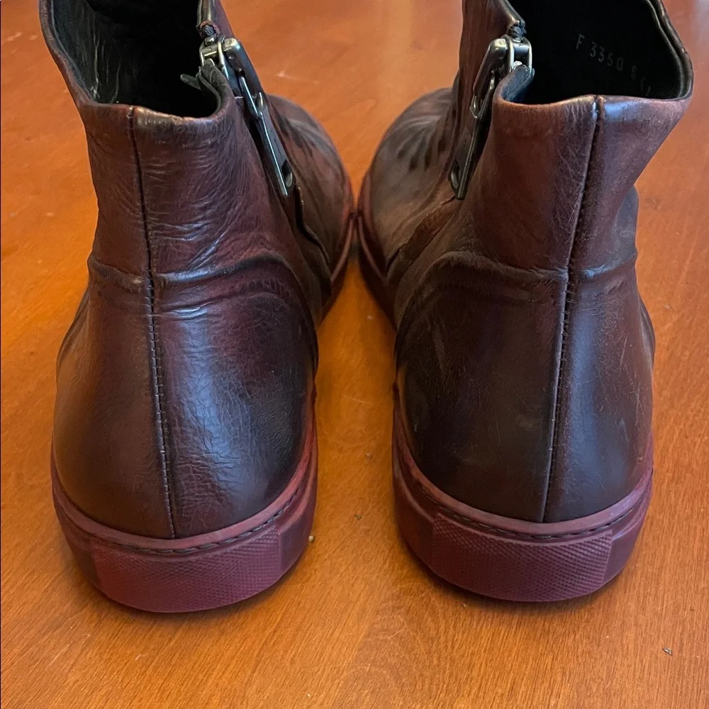 John Varvatos 315 Men’s Leather Side Zip Boots, Size 11 (Reddish Brown) - Picture 3 of 8